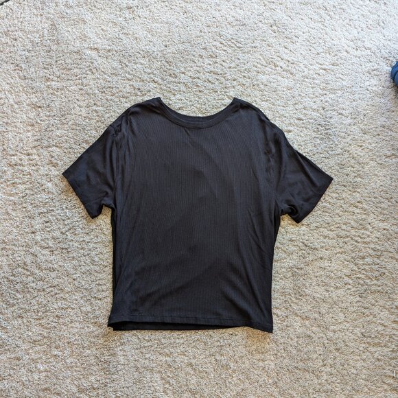 Lululemon Ribbed Modal-Silk Blend Reversible T-Shirt Black 12 - Picture 5 of 7